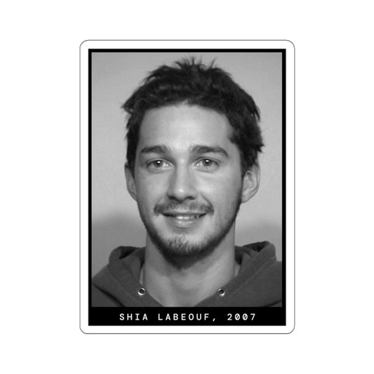 Pegatina de foto policial del actor Shia LaBeouf de 2007