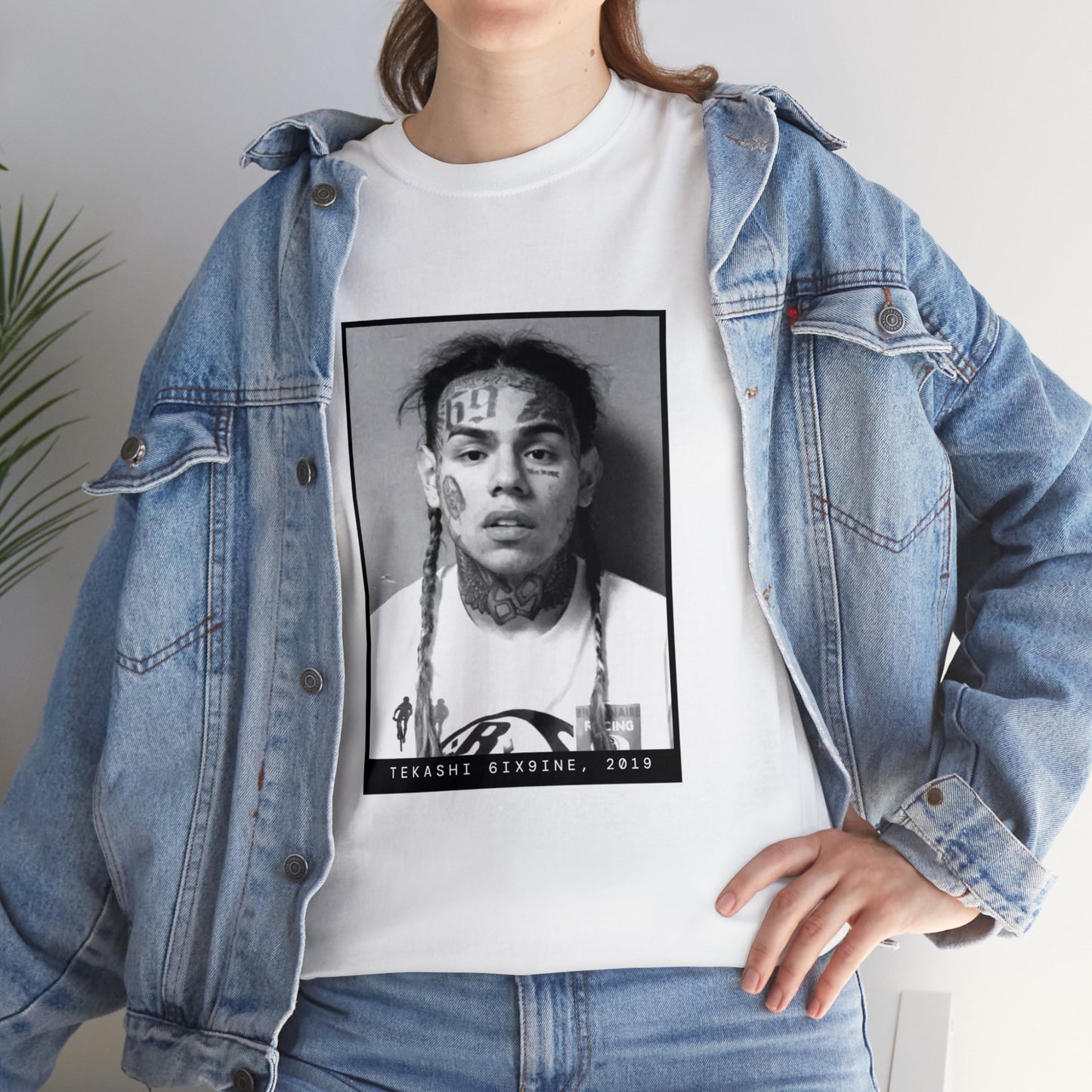 Camiseta con foto policial del rapero Tekashi 6ix9ine, 2019