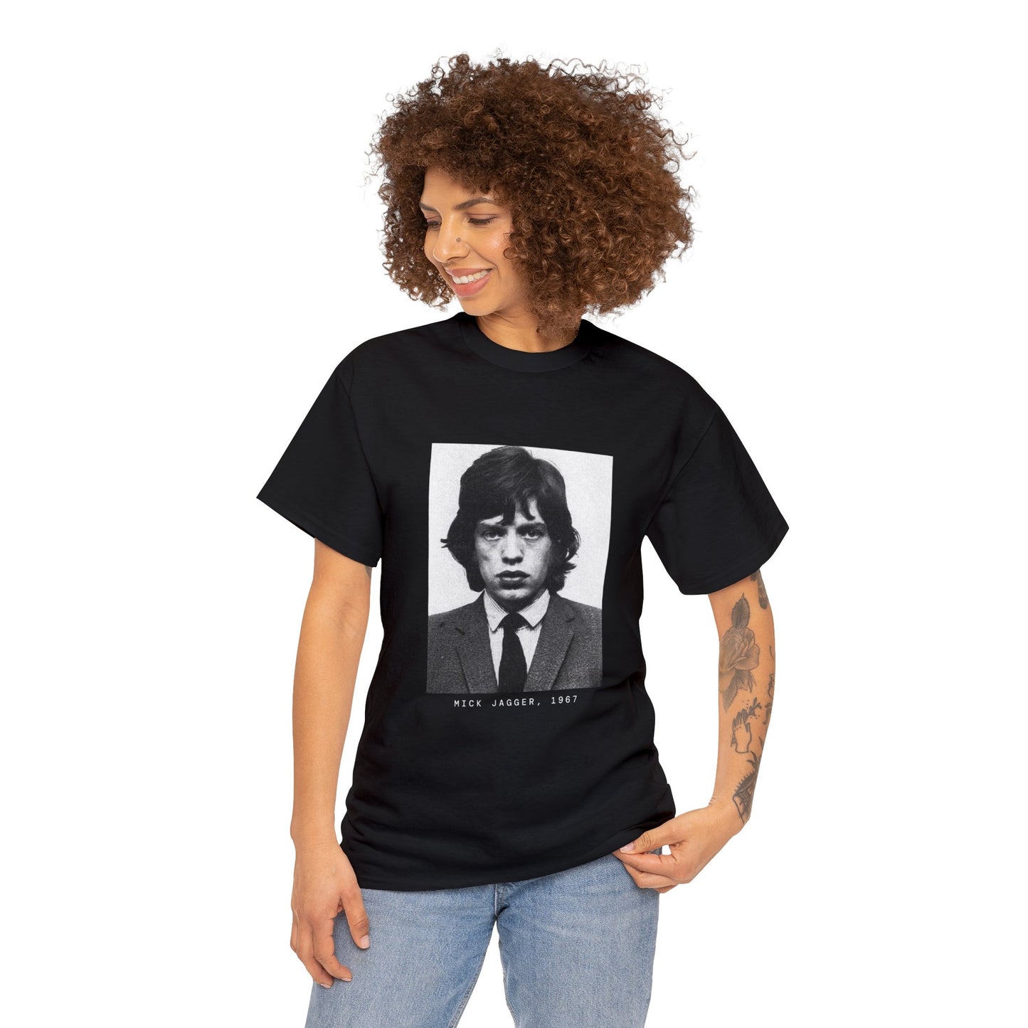 Camiseta con foto policial de Mick Jagger, 1967