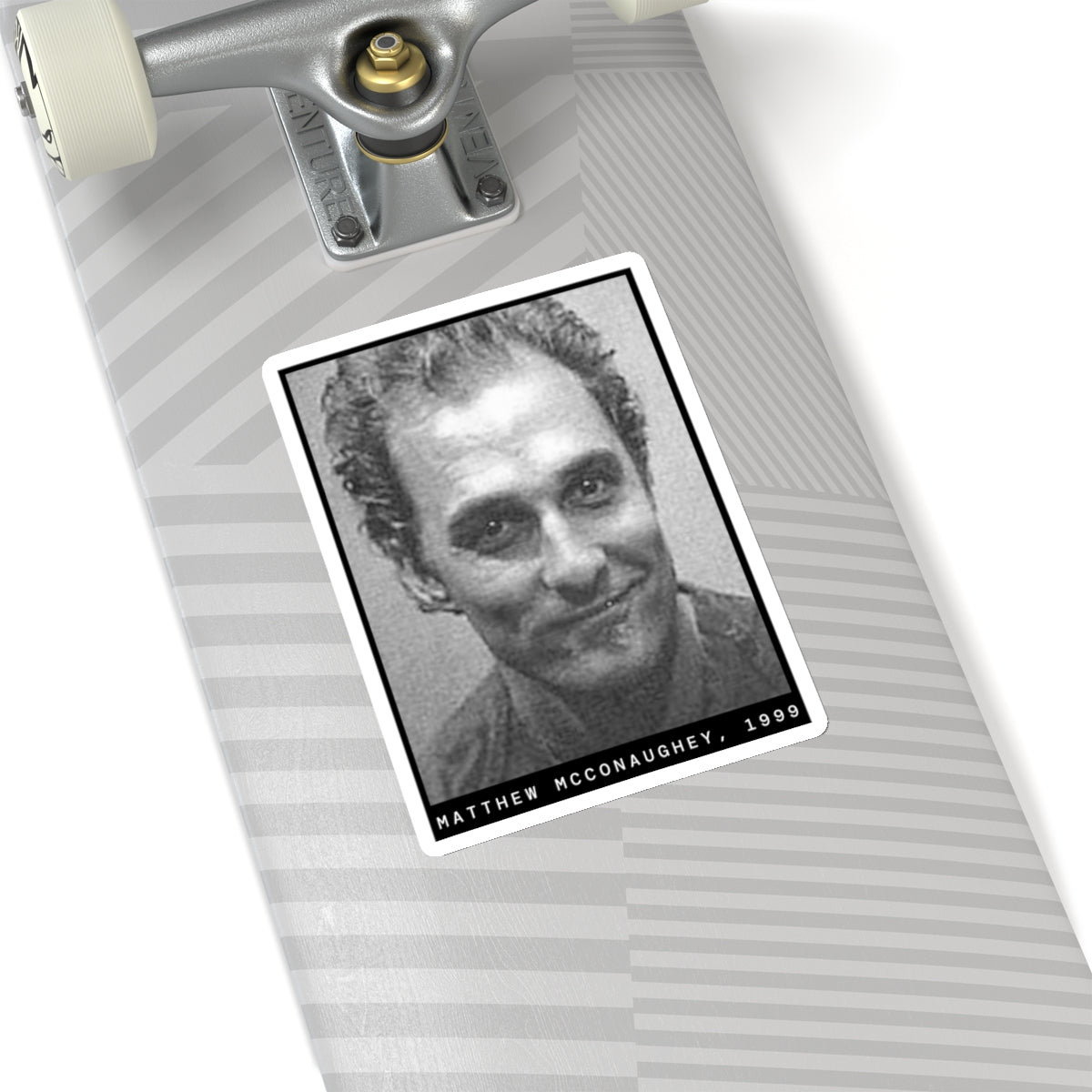 Pegatina de foto policial del actor Matthew McConaughey, 1999