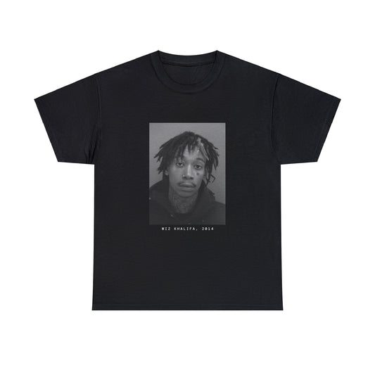 Camiseta con foto policial del rapero Wiz Khalifa de 2014