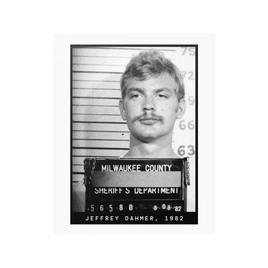 Póster de la foto policial del asesino en serie Jeffrey Dahmer de 1982