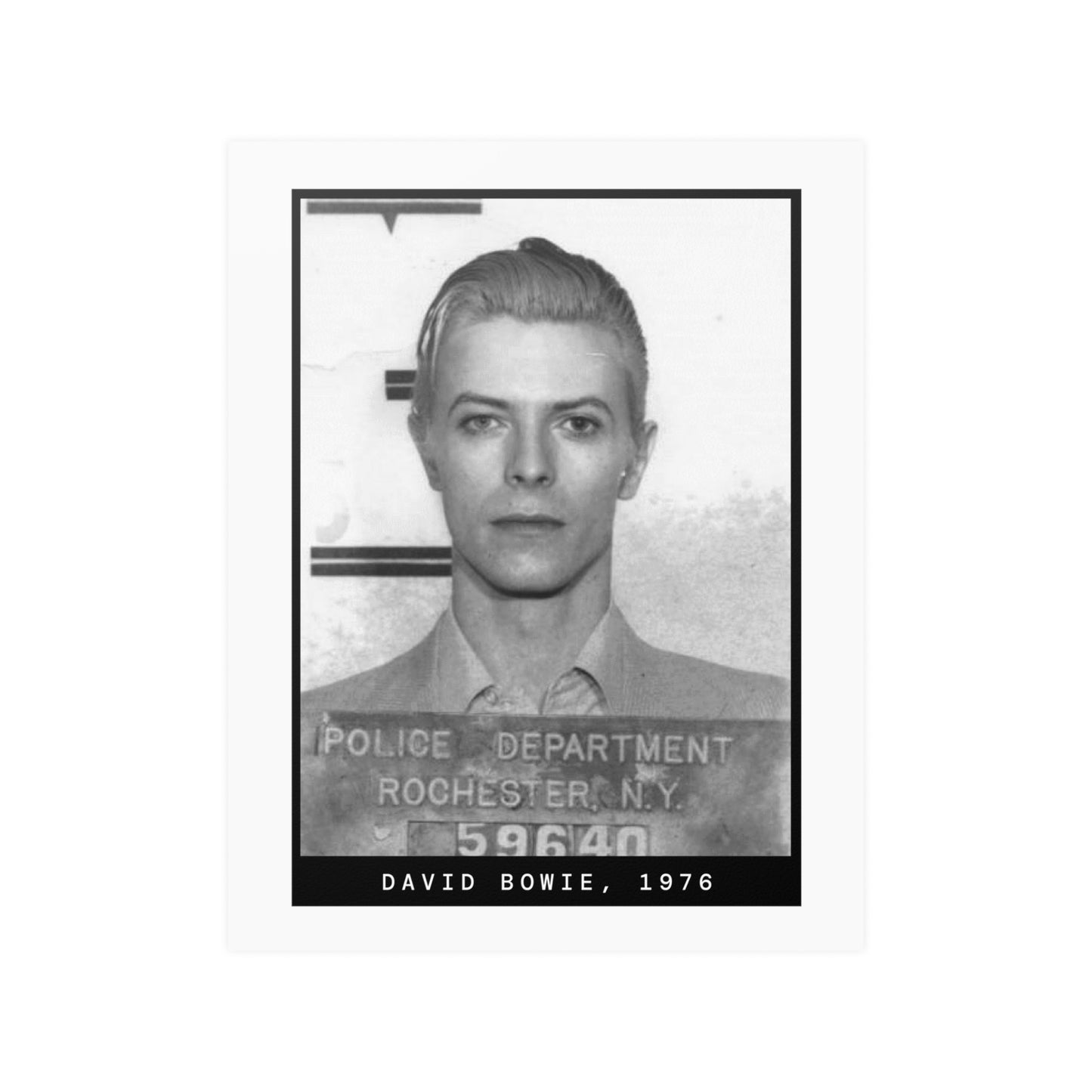 David Bowie, 1976 Singer Mugshot Poster