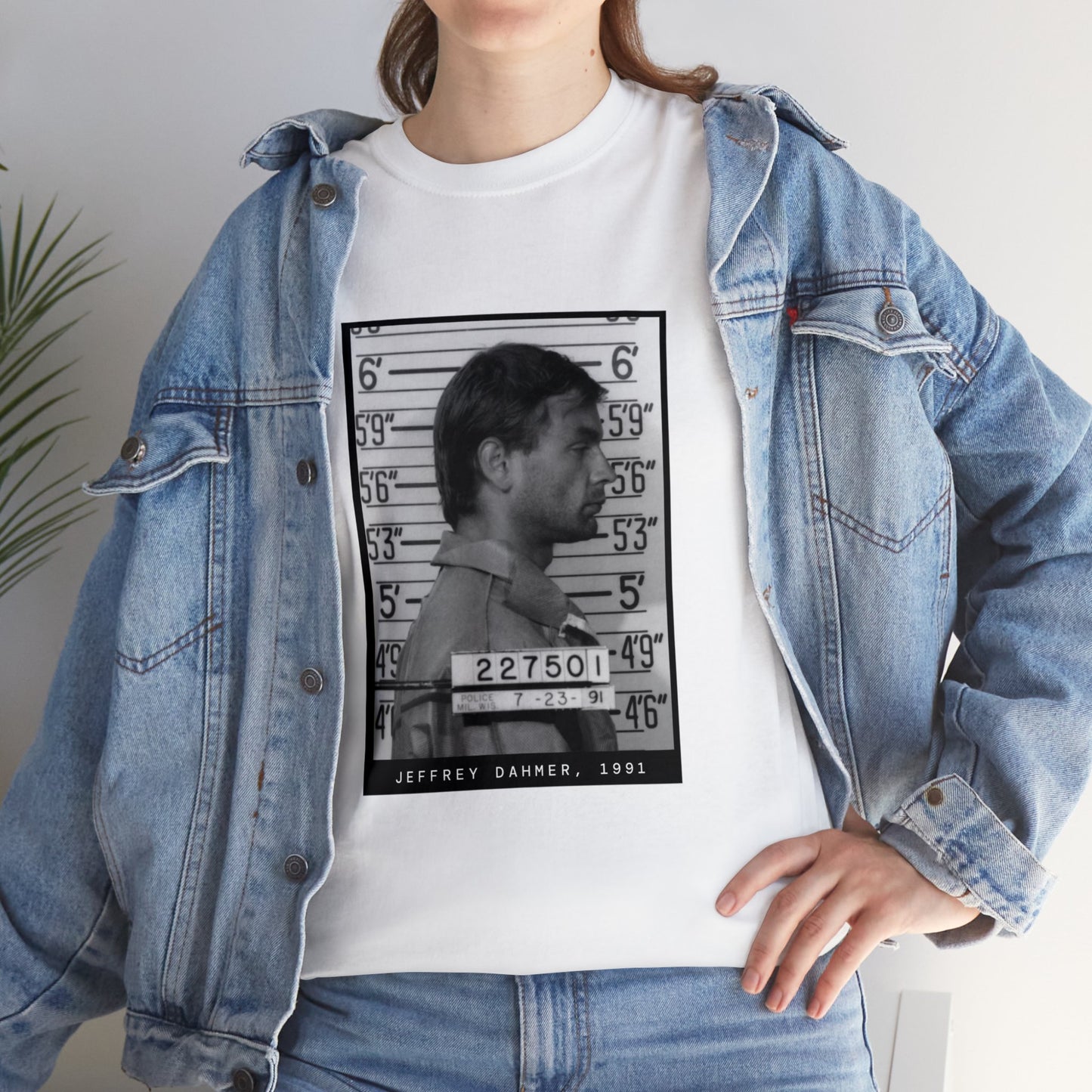 Camiseta con foto policial de Jeffrey Dahmer, asesino en serie de 1991