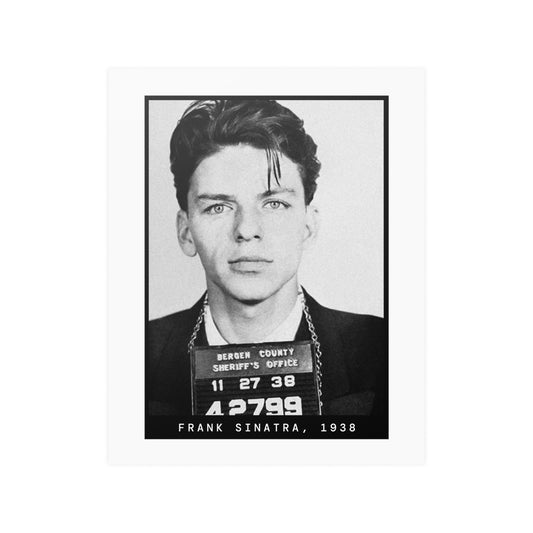 Póster de la foto policial del cantante Frank Sinatra, 1938
