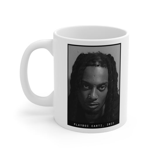 Taza con foto policial del rapero Playboi Carti de 2022