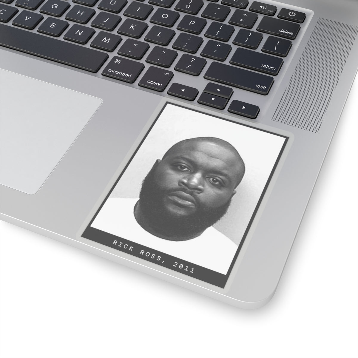 Pegatina de foto policial del rapero Rick Ross de 2011