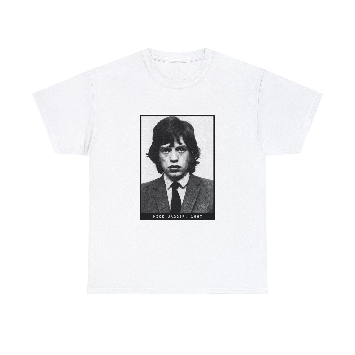 Camiseta con foto policial de Mick Jagger, 1967