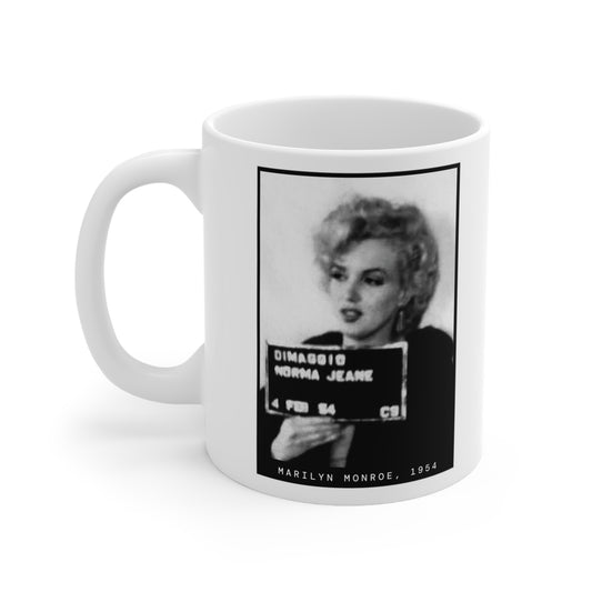 Taza con foto policial de la actriz Marilyn Manroe, 1954