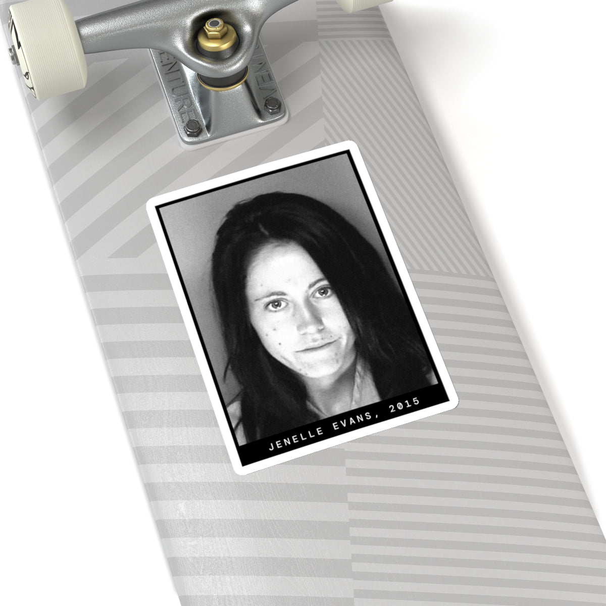 Pegatina de foto policial de celebridad de Jenelle Evans, 2015