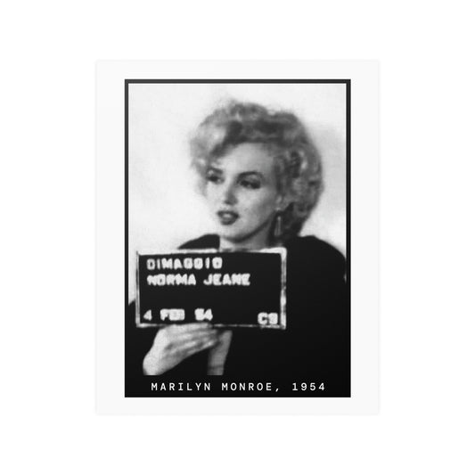 Póster de la foto policial de la actriz Marilyn Monroe, 1954