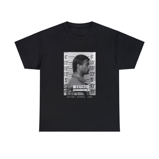 Camiseta con foto policial de Jeffrey Dahmer, asesino en serie de 1991