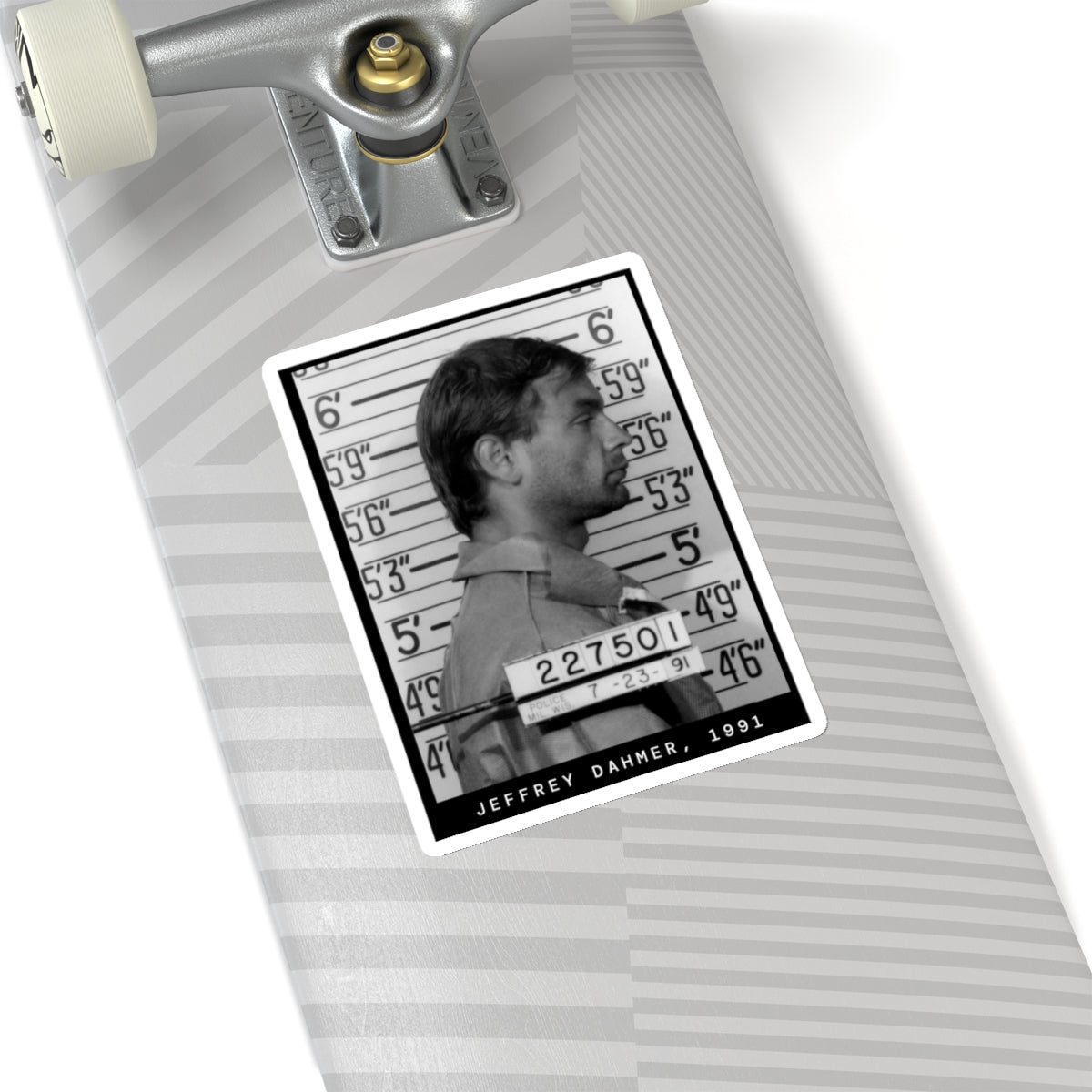 Pegatina de la foto policial del asesino en serie Jeffrey Dahmer de 1991