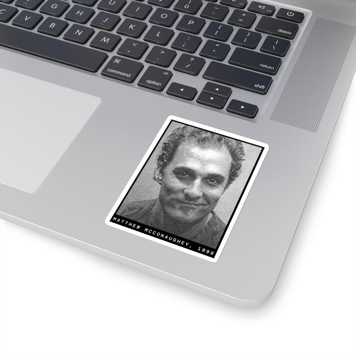 Pegatina de foto policial del actor Matthew McConaughey, 1999