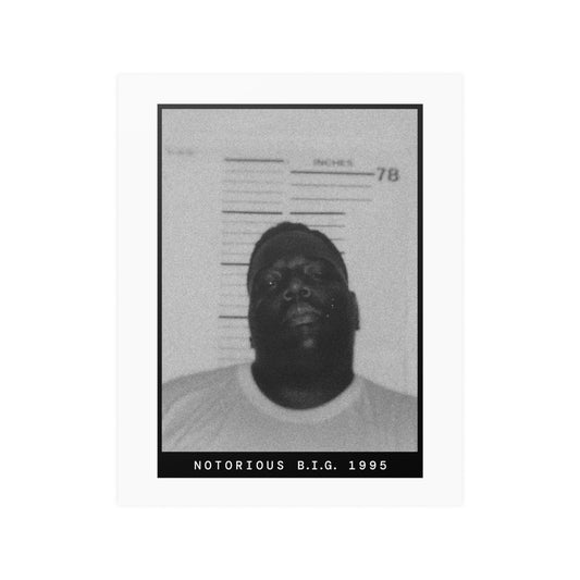 Póster de la foto policial del rapero Notorious BIG de 1995