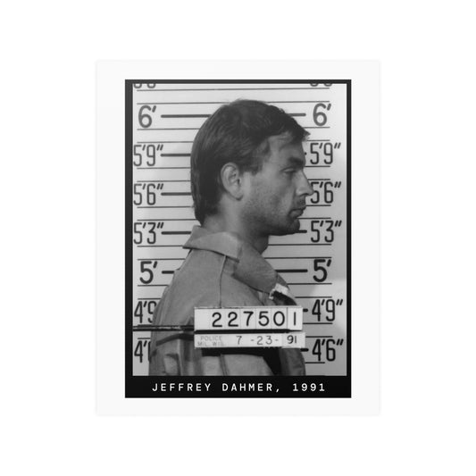 Póster de la foto policial del asesino en serie Jeffrey Dahmer de 1991