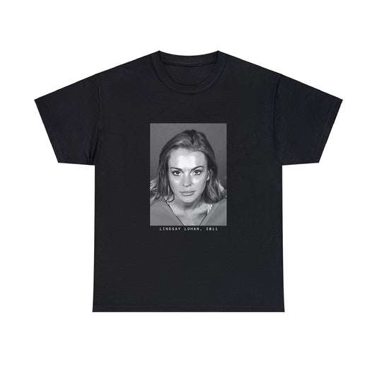 Camiseta con foto policial de Lindsay Lohan, actriz de 2011