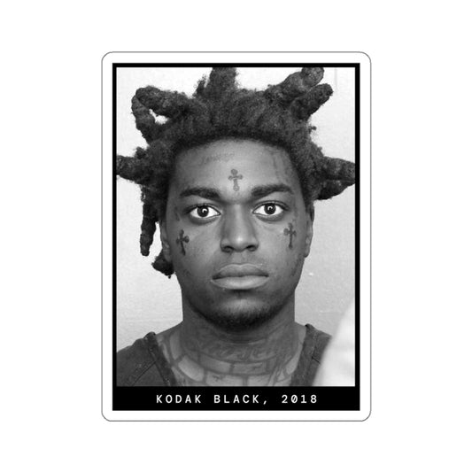 Pegatina de foto policial del rapero Kodak Black de 2018