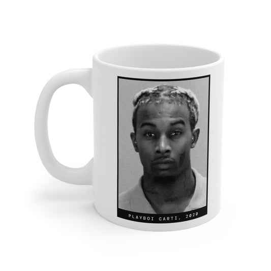 Taza con foto policial del rapero Playboi Carti de 2020