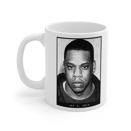 Taza con foto policial del rapero Jay Z de 2018