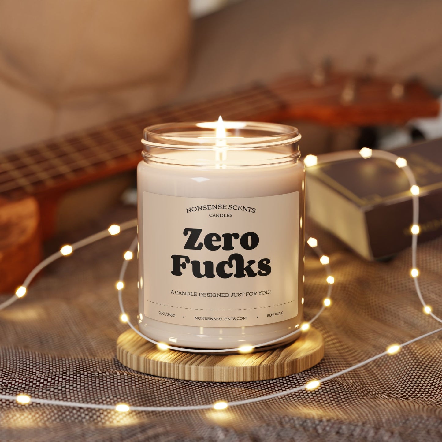 Zero Fucks Scented Candle - Funny Gag Gift Candle by Nonsense Scents