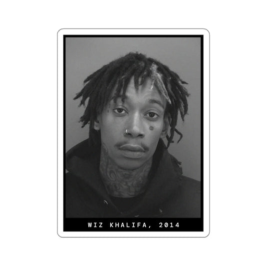 Pegatina de foto policial del rapero Wiz Khalifa de 2014