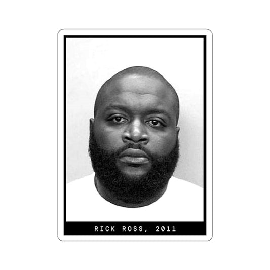 Pegatina de foto policial del rapero Rick Ross de 2011