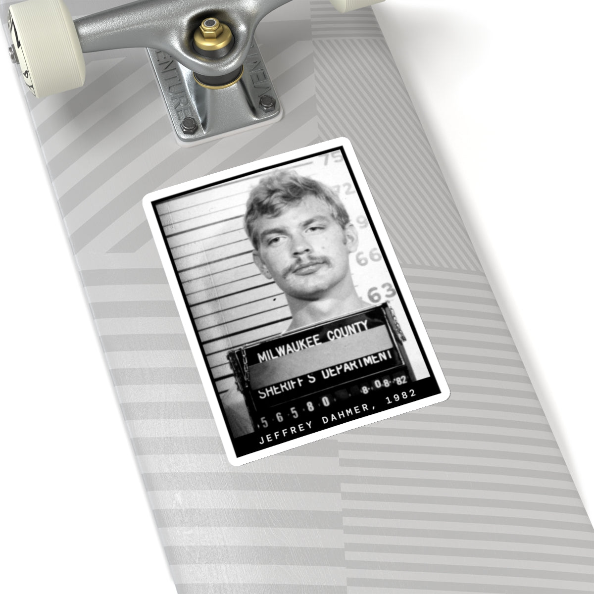 Pegatina de la foto policial del asesino en serie Jeffrey Dahmer de 1982