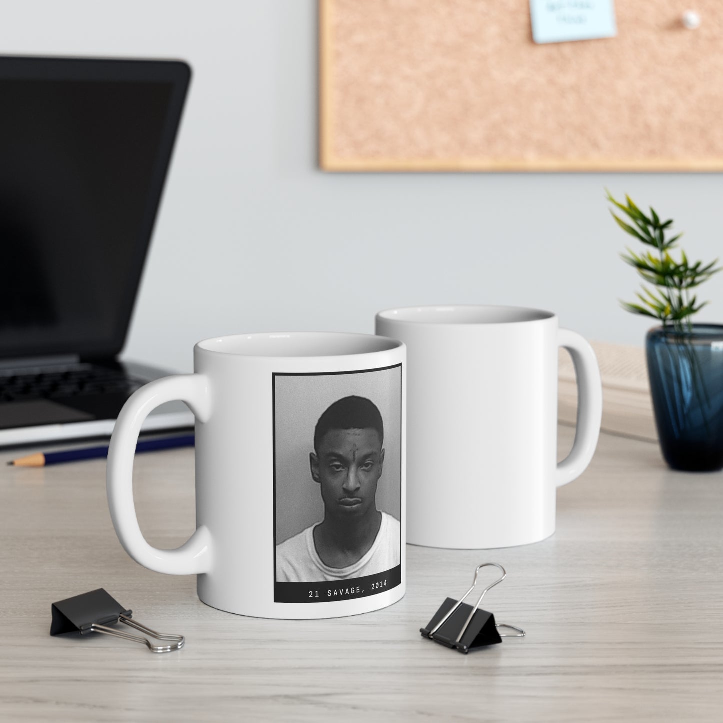 21 Savage, taza con foto policial del rapero de 2014
