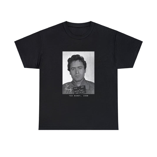 Camiseta con foto policial de Ted Bundy, asesino en serie de 1980