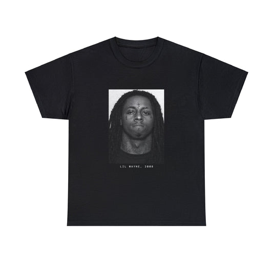 Camiseta con foto policial del rapero Lil Wayne, 2008