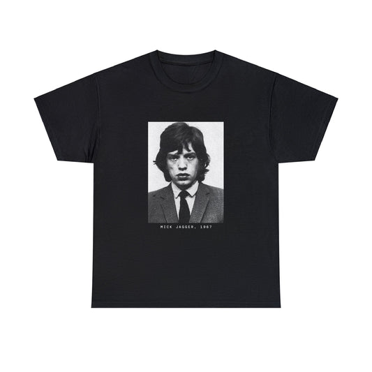 Camiseta con foto policial de Mick Jagger, 1967