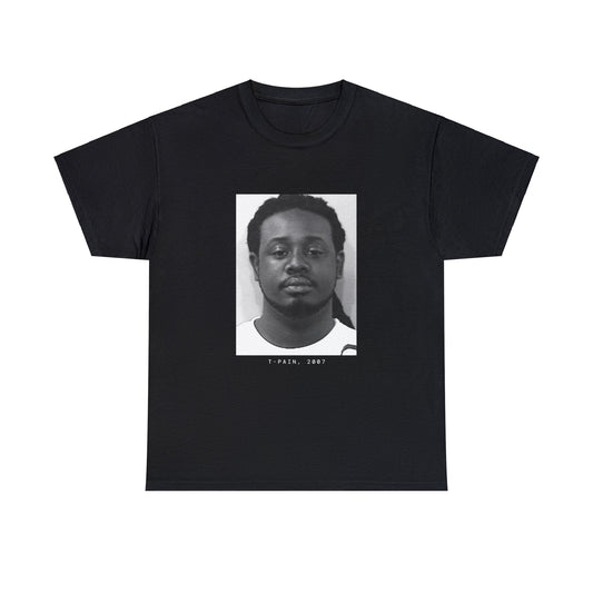Camiseta con foto policial del rapero T-Pain, 2007