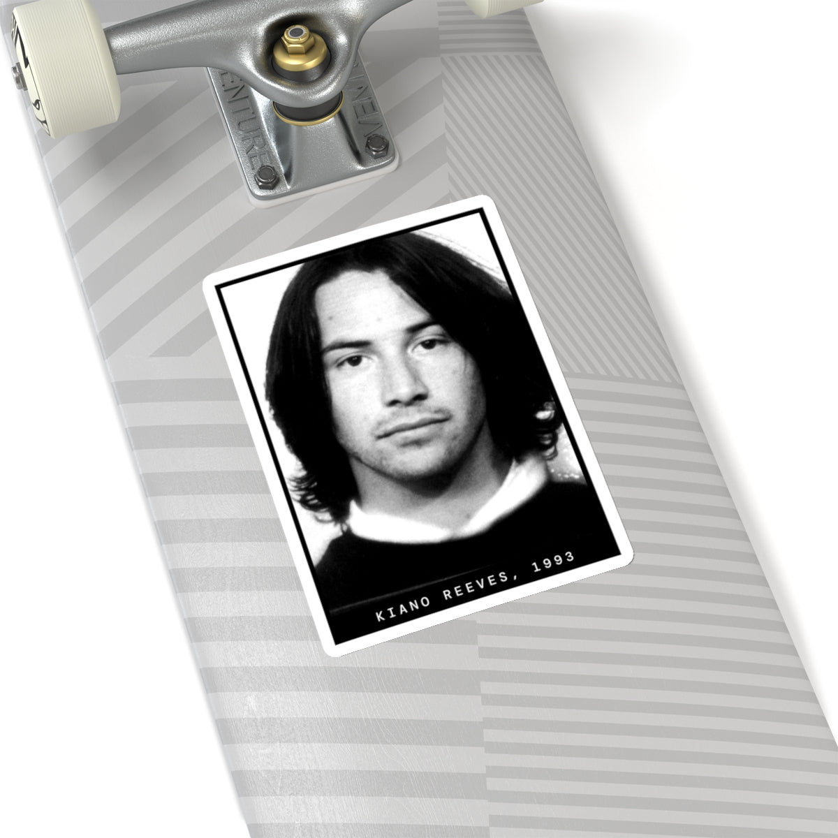 Pegatina de foto policial del actor Kiano Reeves, 1993
