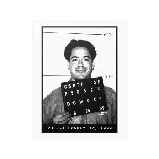 Póster de la foto policial del actor Robert Downey Jr. en 1999