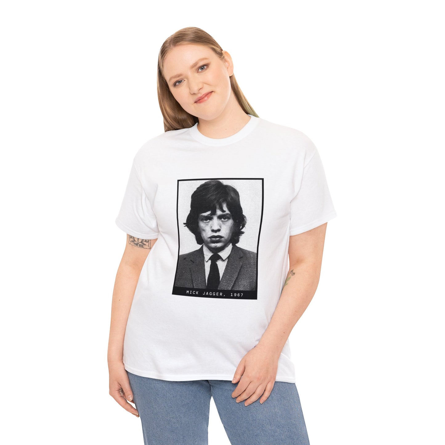 Camiseta con foto policial de Mick Jagger, 1967