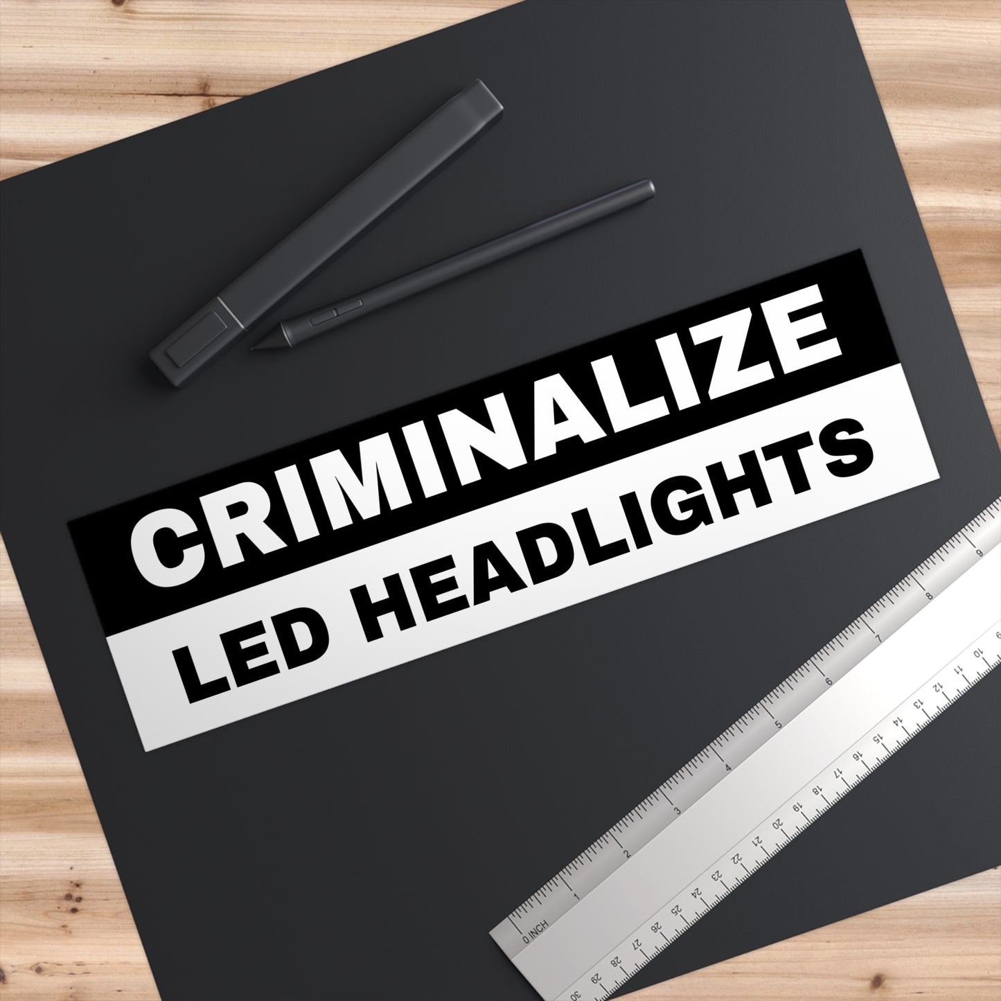 Criminalize LED Headlights Sticker Decal | Easy Peel & Stick | Funny Meme Bumper Sticker