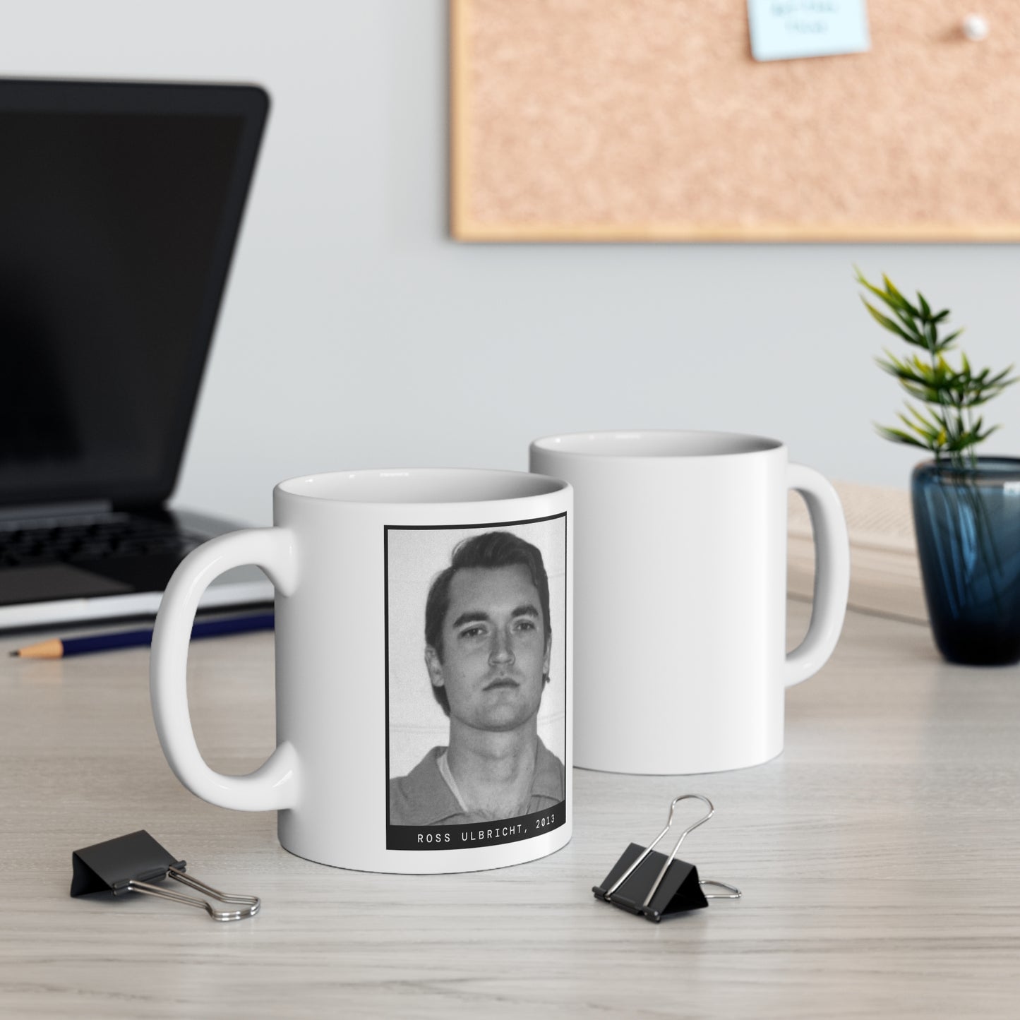Ross Ulbricht, taza con fotografía policial de Silkroad 2013