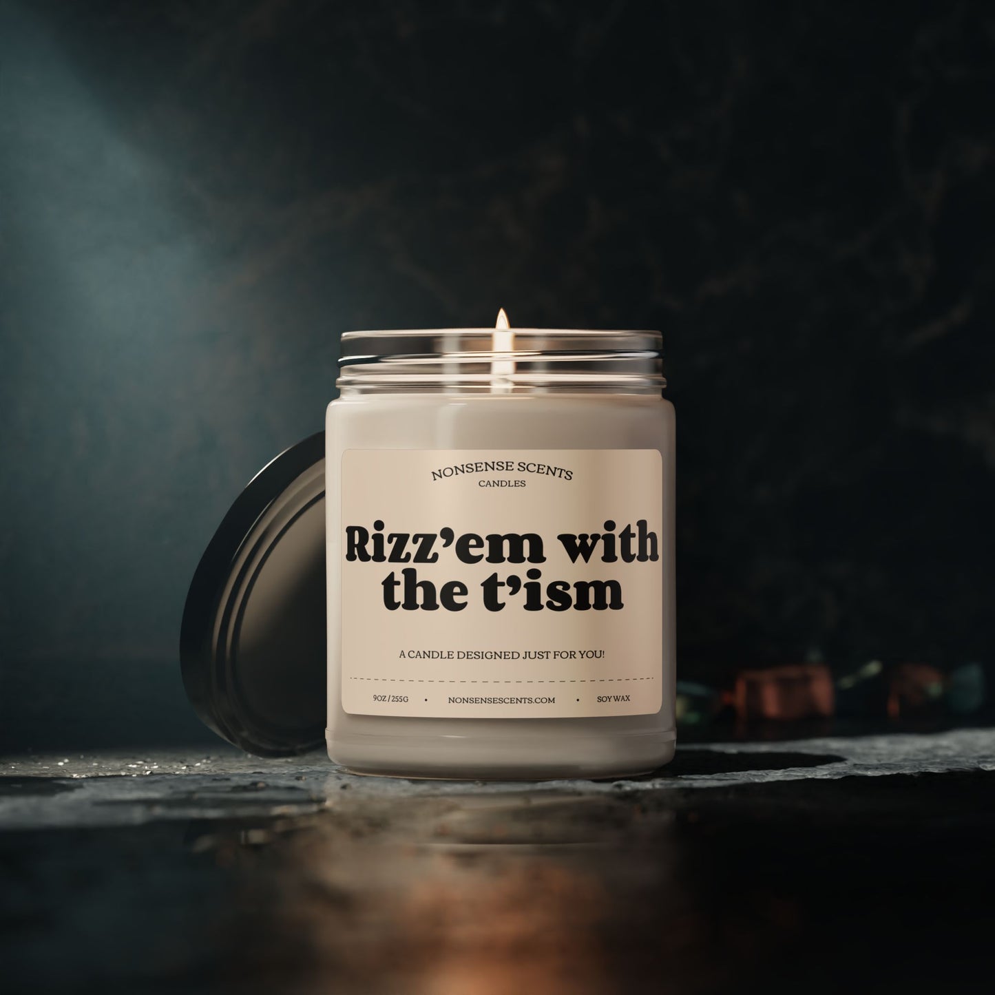 Rizz'em With The T'ism Scented Candle - Funny Gag Gift Candle by Nonsense Scents