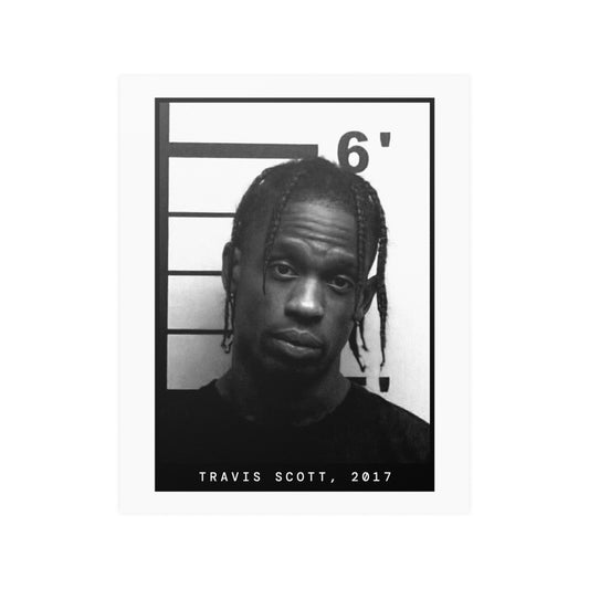 Póster de la foto policial del rapero Travis Scott de 2017