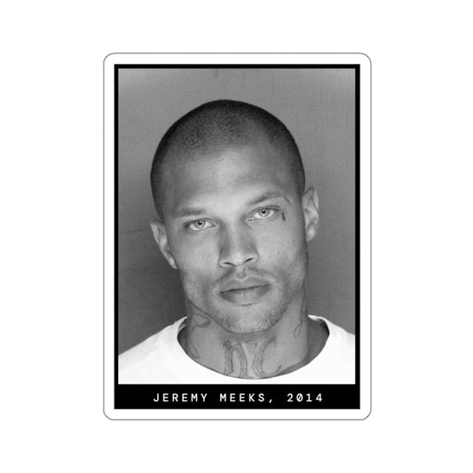 Pegatina de fotografía policial de Jeremy Meeks, 2014