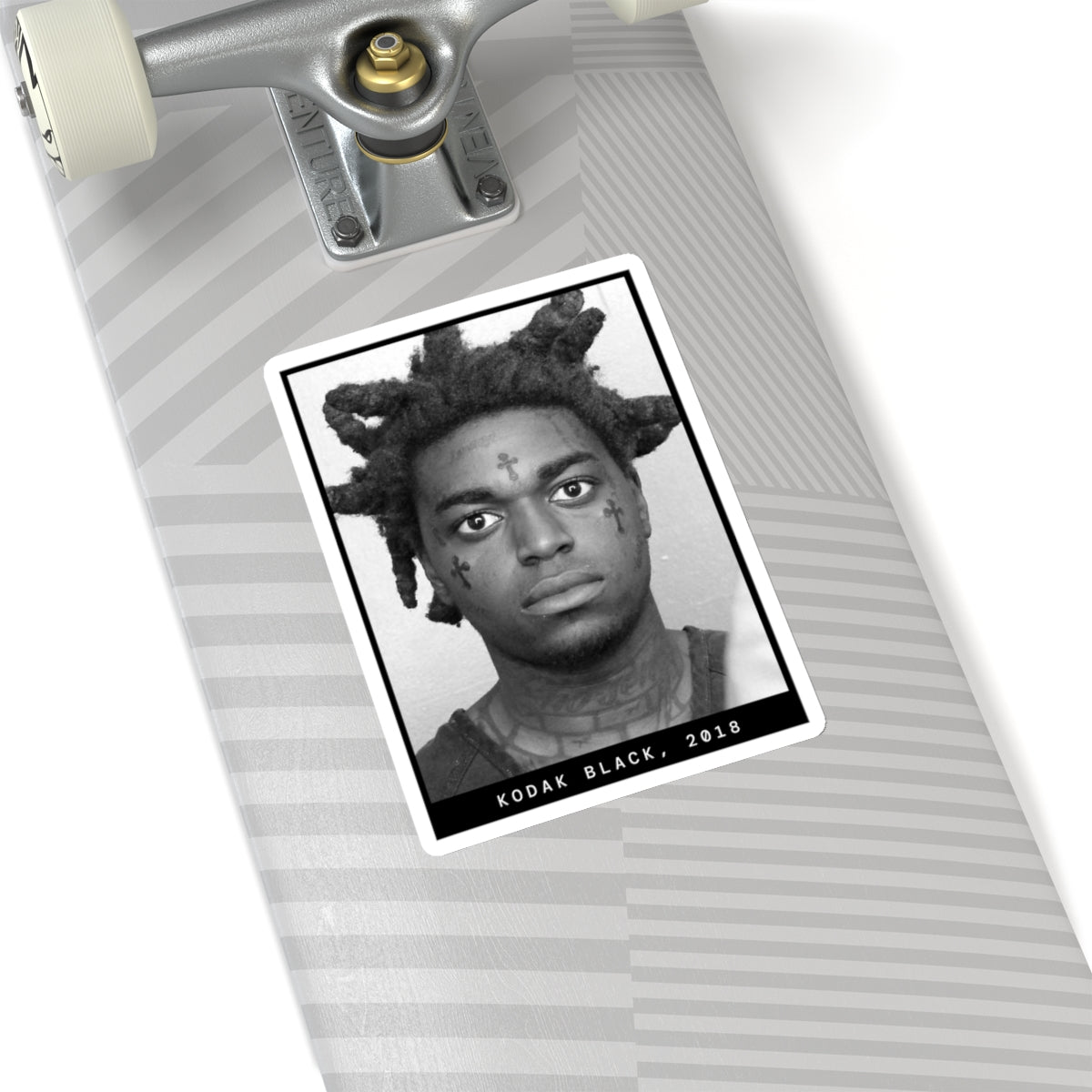 Pegatina de foto policial del rapero Kodak Black de 2018