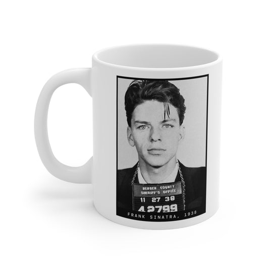 Taza con foto policial del cantante Frank Sinatra, 1938
