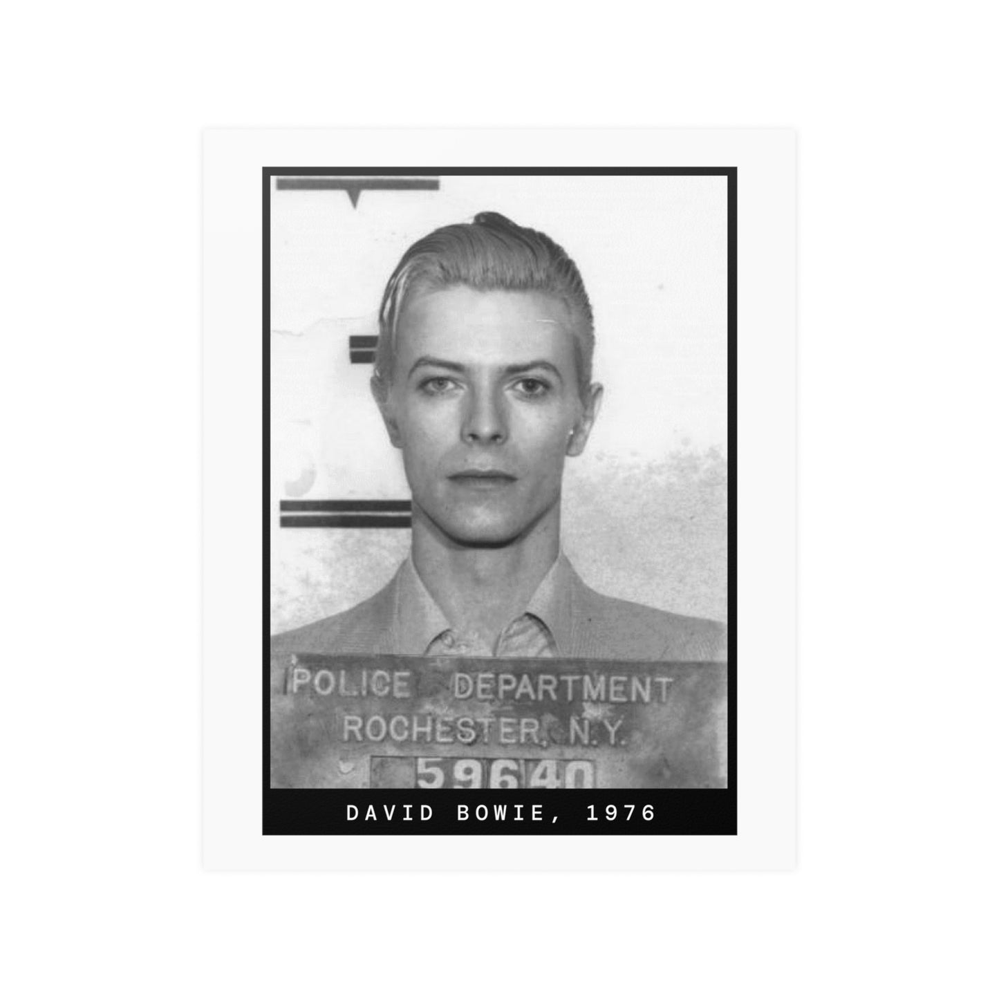 David Bowie, 1976 Singer Mugshot Poster