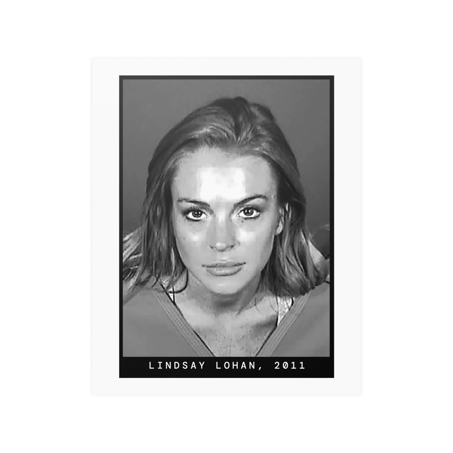 Póster de fotografía policial de Lindsay Lohan, actriz de 2011