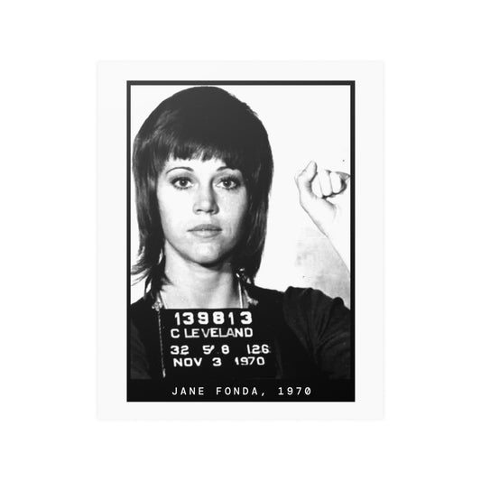 Póster de la foto policial de activista de Jane Fonda, 1970