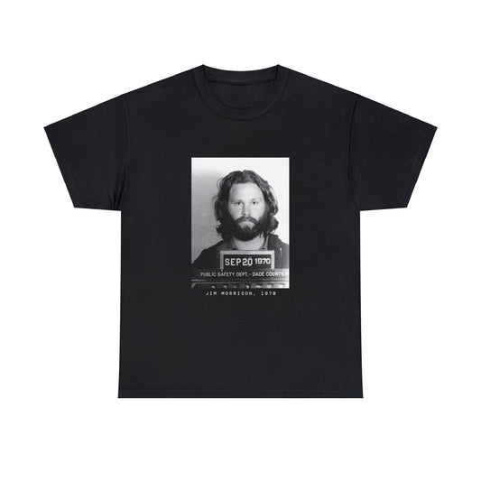 Jim Morrison, 1970 Singer Mugshot Tee