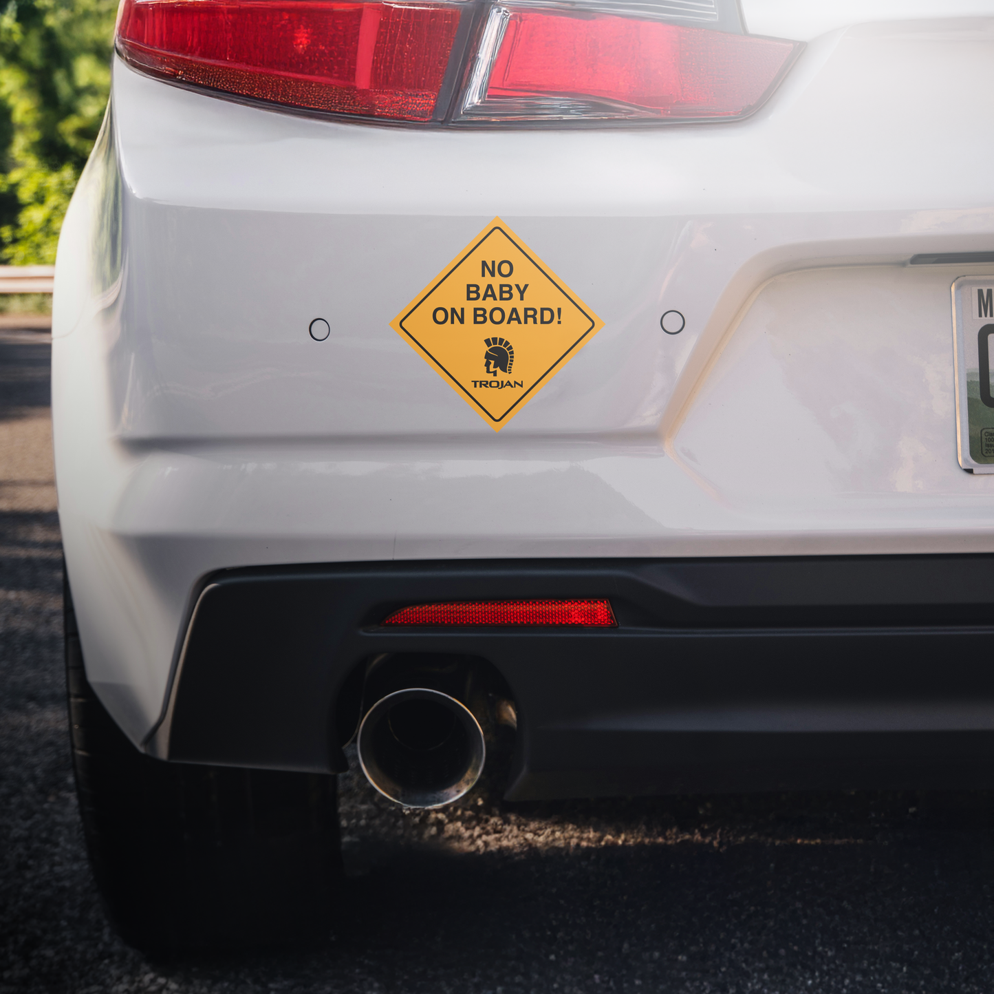 No Baby On Board Sticker Decal | Easy Peel & Stick | Funny Meme Bumper Sticker