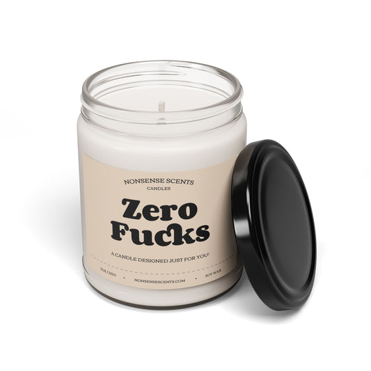 Zero Fucks Scented Candle - Funny Gag Gift Candle by Nonsense Scents