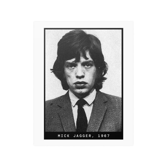 Póster de la foto policial del cantante Mick Jagger, 1967